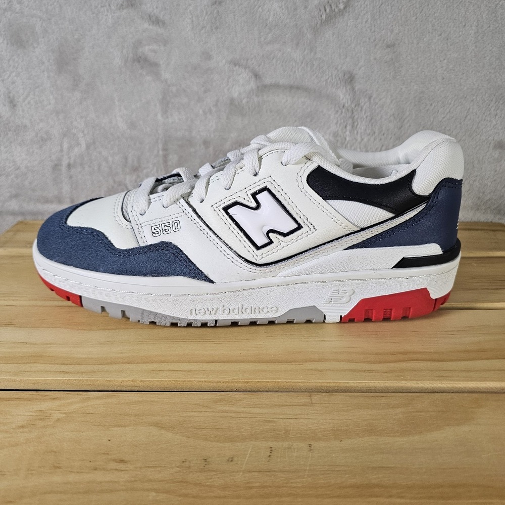 New Balance GSB550CN Boys Sz 5.5Y/Women Sz 7 White Blue Red USA Athletic Casual - Picture 3 of 8